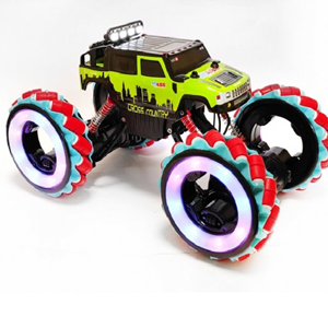 ماشین کنترلی شارژی آفرود جیپ سبز با دو کنترل دستی و دستبندی Off-Road RC Car Drift Wheels 1:10 -اسباب بازی